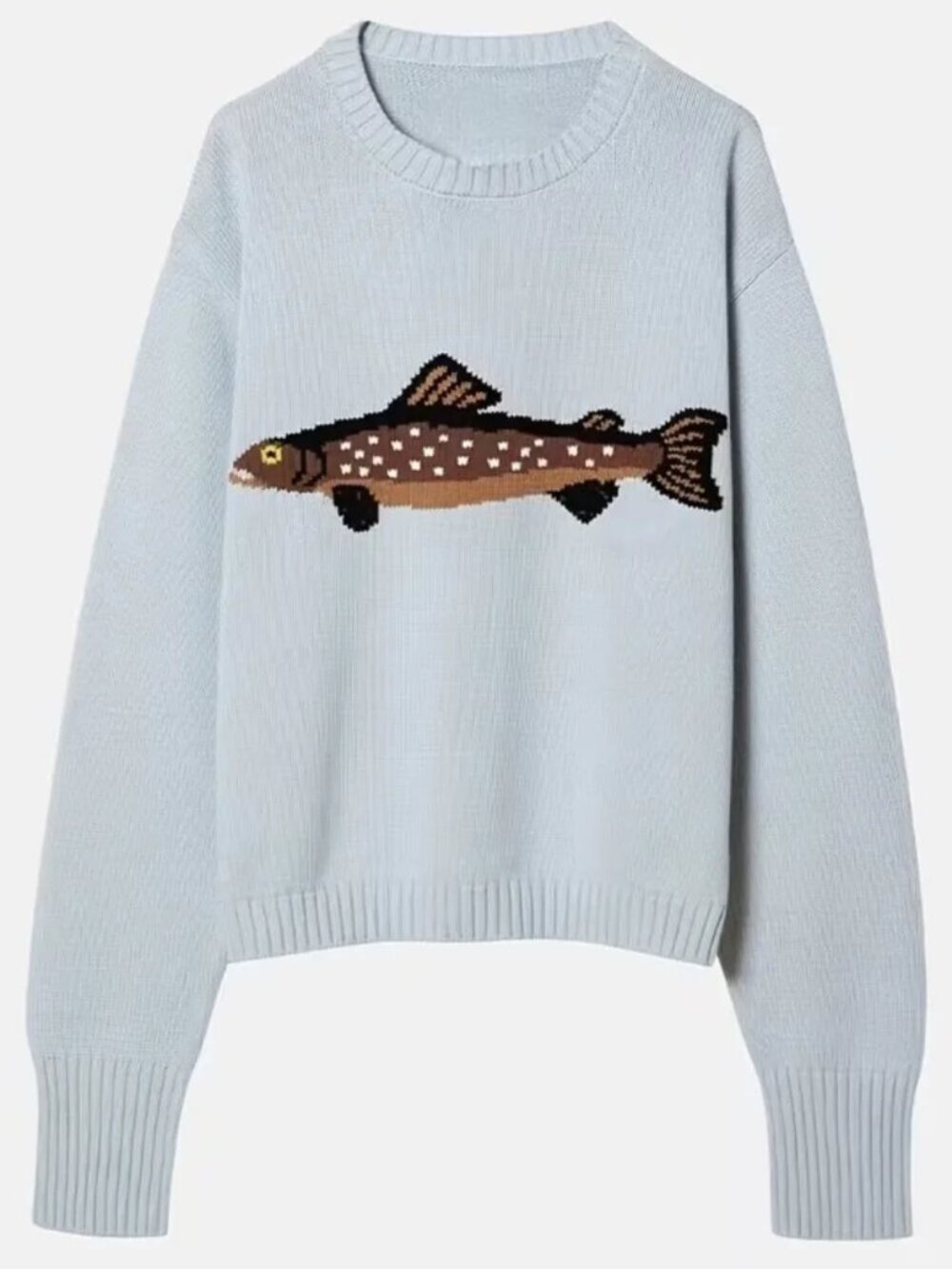 Baby Blue Gone Fishing Sweater TEMPORARILY UNAVAILABLE DO NOT PURCHASE